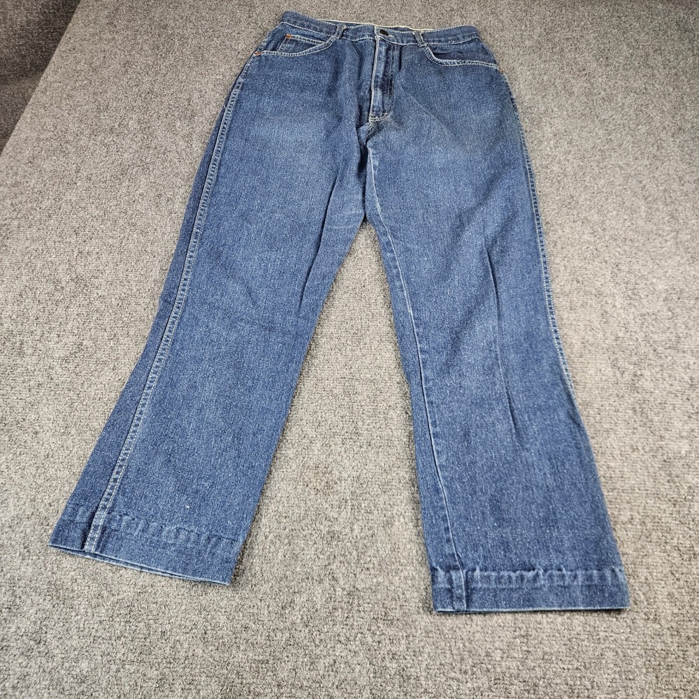 Vintage 100% Cotton High Waisted Straight Leg Jeans Medium Wash Size 13/28